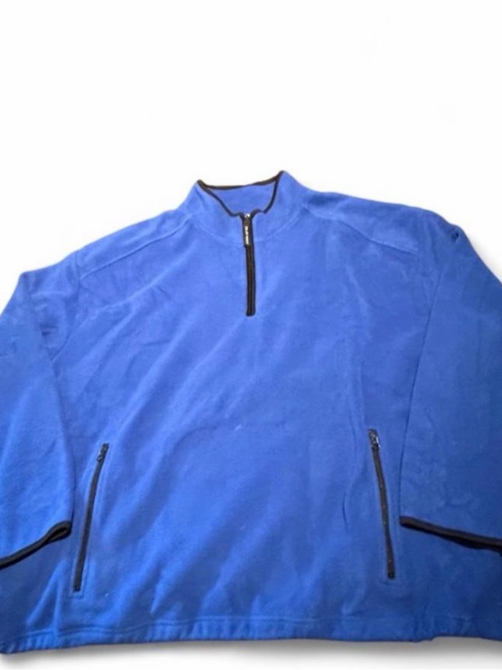 Men's 3XL Blue Quarter-Zip Pullover Sweater